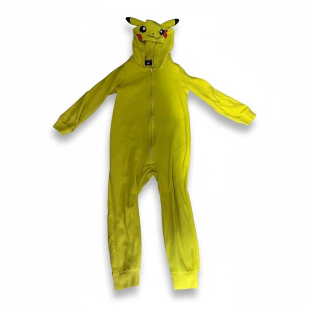 Pokemon Pikachu  Pajamas  Size 6/7 Yellow Hooded One Piece